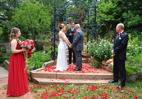 Weddings in The Waterfall Garden at Pikes Peak, Manitou Springs, Colorado