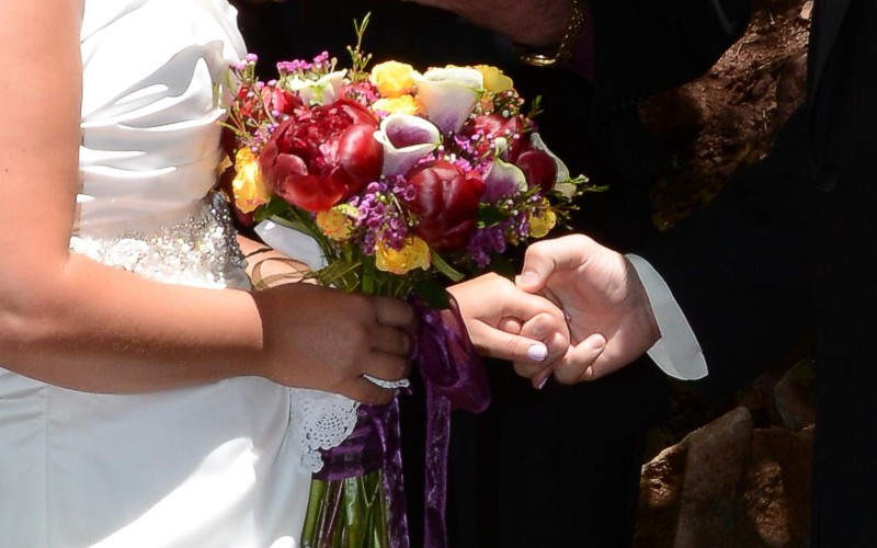 Bridal Bouquet and Flowers at A Pikes Peak Wedding