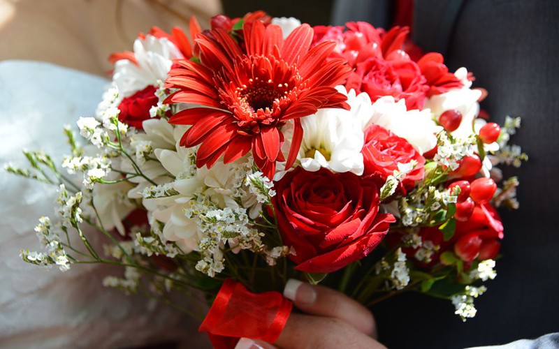 Bridal Bouquet and Flowers at A Pikes Peak Wedding