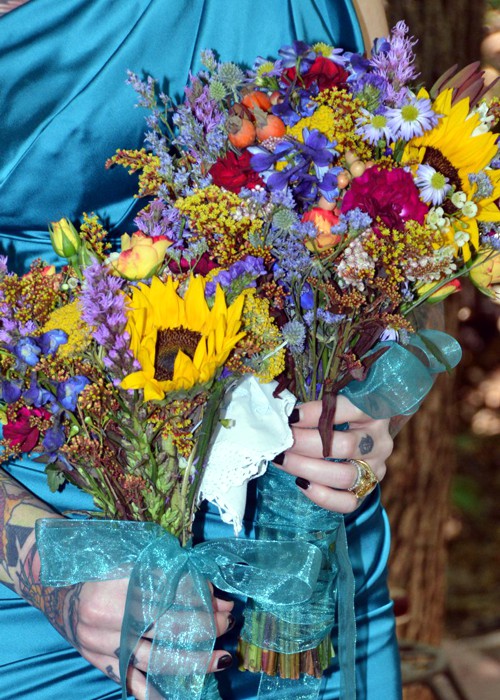 Bridal Bouquet and Flowers at A Pikes Peak Wedding