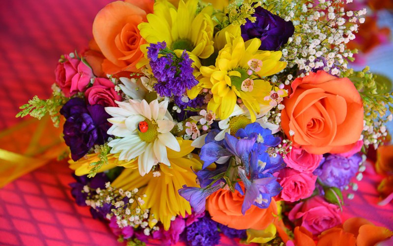 Bridal Bouquet and Flowers at A Pikes Peak Wedding