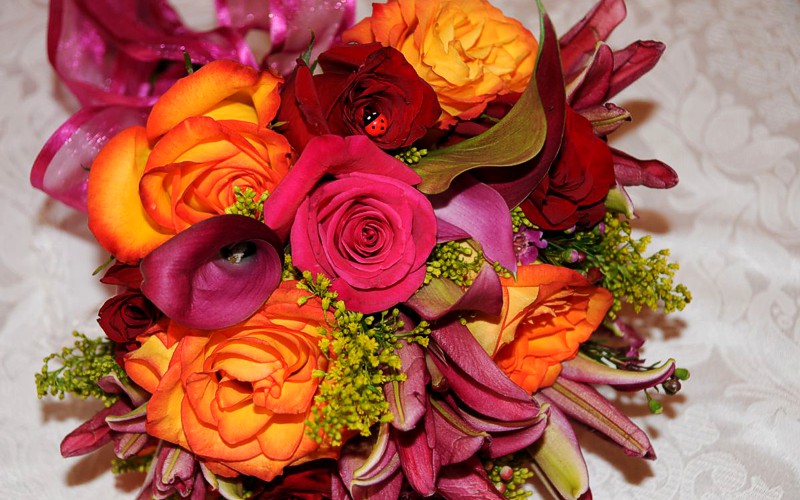 Bridal Bouquet and Flowers at A Pikes Peak Wedding