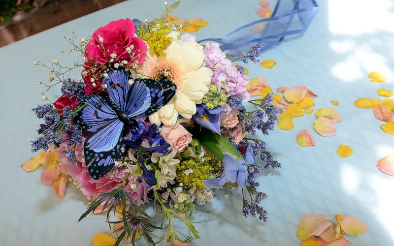 Bridal Bouquet and Flowers at A Pikes Peak Wedding