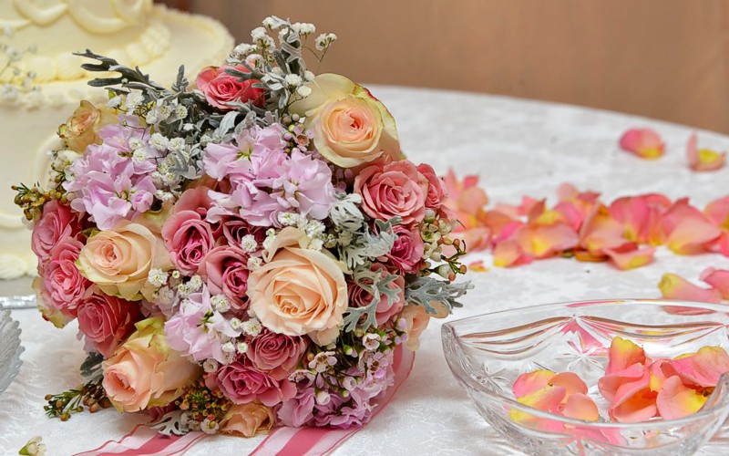 Bridal Bouquet and Flowers at A Pikes Peak Wedding